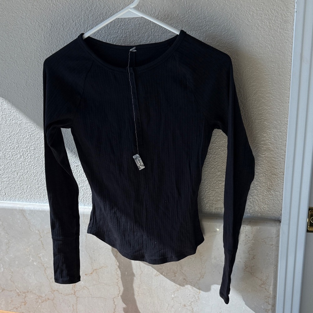 New Free People Cotton Ribbed Shirt